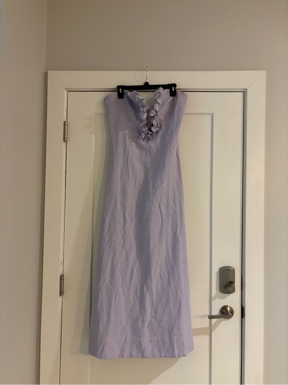 Sonya Moda for Anthropologie One-Shoulder Lilac Petal-Trim maxi Dress - Picture 8 of 16
